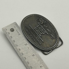 80s Long Haul Belt Buckle Mens OS Bronze VTG Stagecoach Trucker Americana USA