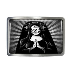 Santa Muerte Belt Buckle – Day of the Dead Skull Belt Buckle – 119-2