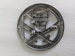 Silver Star Skull and Swords Belt Buckle Made in USA
