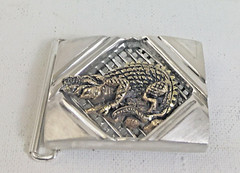 Alligator Artisan made sterling silver belt buckle