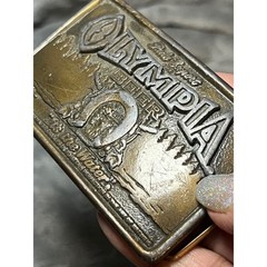 Vintage Olympia Beer Belt Buckle 1973 Indiana Metal Craft 3in Advertising