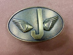 Monogram Flying Letter J Aviator Wings Taiwan Made Belt Buckle