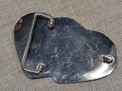 vintage DOUBLE HEARTS belt buckle WESTERN german silver ALPACA cowboy rodeo