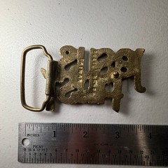 Vintage Jesus First Solid Brass Belt Buckle Christian Religious Taiwan Gold Tone