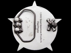 IG11165 COOL 2002 **CIRCLED FIVE POINT TWO-TONE STAR** PEWTER FASHION BUCKLE