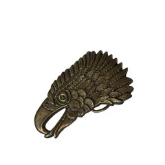 Eagle Head Belt Buckle Antique Brass Tone Western Animal Detailed Metal