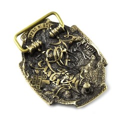 Belt buckle Cossack, Handmade Ukrainian warrior military solid brass buckle