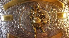Crumrine Western Rectangle BULL RIDER Belt Buckle 3807241