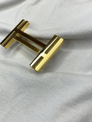 H 32mm 1.25` Belt Buckle Gold Tone Double H Replacement Buckle