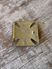 Vintage 2003 West Coast Choppers Belt Buckle Jesse James Iron Cross Enamel WCC
