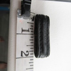 Belt Buckle Loop Etched Silver Plated Western Black Coated Leather Strap Keeper