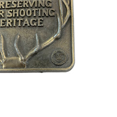 Vintage NRA Whittington Center Shooting Heritage Stag Metal Belt Buckle