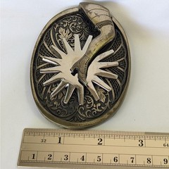 The Gal Leg Spinning Spur Belt Buckle Western Brass Silver Award Design Medals