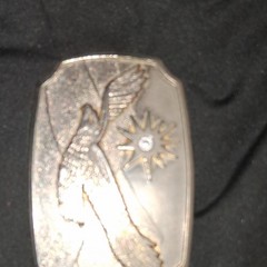 American Eagle Silver Tone Flying Eagle Sun Western Buckle 1.5in MPN 590200