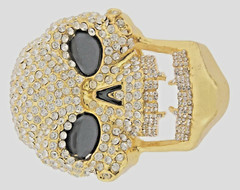 Bling Belt Buckle Skull Gold Metal Western Cowgirl Cowboy Real Rodeo Men Cosplay