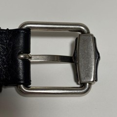 GUCCI Pre-Owned Bamboo Men&rsquo;S Leather Belt Black Silver