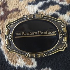 The Western Producer Retro Enamel Belt Buckle Farm Farmer Cowboy Agriculture Y2K