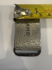 925 Sterling Silver Vintage Hammered Finish Belt Buckle Monogram AMC 17g