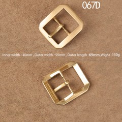 Octagonal Solid Brass Pin Belt Buckle For Men Women Leatherwork Craft DIY 4CM