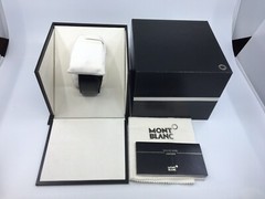 New Authentic Montblanc Sterling Silver Buckle Trapeze Calf Strap Belt