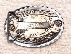 CLASSIC BELT BUCKLE PATRIOTIC FLYING EAGLE WINGS FEATHERS GOLD/SILVER TONE BB13