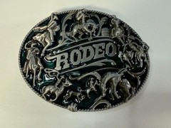 Cowboy Rodeo Calf Roping Bucking Bronco Rancher Enameled New Western Belt Buckle