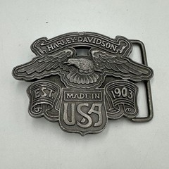Harley Davidson Eagle Made in USA Belt Buckle Vintage Pewter Moto