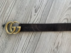 Stunning Vintage Gucci GG Logo Brown Marmont Belt Sz 34