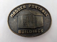 Vintage Madden Portable Buildings Solid Brass Belt Buckle Handmade Classic