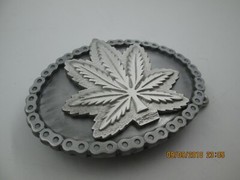 weed marijuana pot ganja leaf 420 biker belt buckle