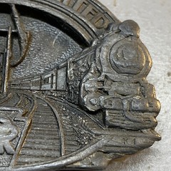 C&J Belt Buckle 1088 DIESEL & LOCOMOTIVE SCENE PEWTER Broadway Limited 1987