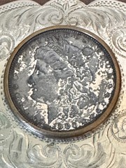 COMSTOCK Vintage German Silver Belt Buckle Morgan Dollar Indian Buffalo Nickel