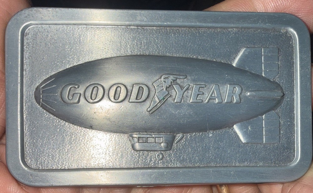 Aluminum Goodyear Blimp 1974 Belt Buckle