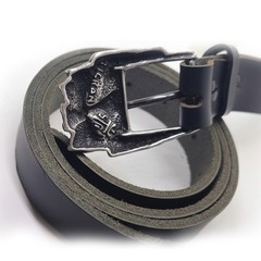 Cross Desing Sterling Silver Belt Buckle with Genuine Leather For 1inch Belt