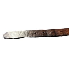 Vintage Brown Leather Belt Solid Brass Buckle Unbranded Boho Western Fits 34&Prime;