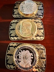 Odysseus Anonymous Mint Silver 24K Gold Belt Buckle Medusa of Gorgon Belt Buckle