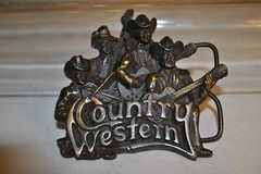 Country Western Band Belt Buckle Bergamot Brass Works 1981 Musicians Honky Tonk