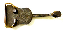Vintage 1978, Solid Brass, Baron Belt Buckle Country Western Guitar, Free Ship