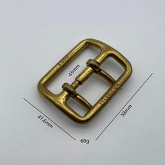 Copper Double Prong Buckle 45mm Leather Belt Fastener Bag Luggage Fasten Buckle