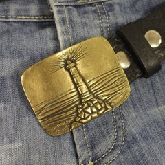 Lighthouse Antique Brass Belt Buckle – Nautical Style Maritime Buckle