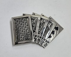 Casino playing cards silver belt buckle Royal Flush Poker belt buckle Ace Spins