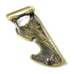 Brass belt buckle Ax of God, Medieval style buckle, Solid brass axe buckle