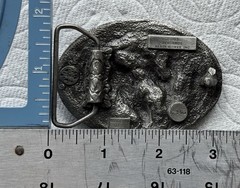 Vintage 1983 Bergamot Brass Works Three Horses Belt Buckle Country K-146