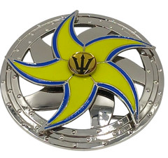 Fashion Round Spinning Belt Buckle Unisex Poseidon God Neptune Star Silver Toned