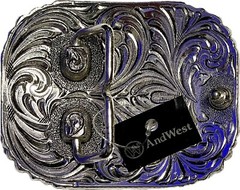 AndWest Western Style Belt Buckle Native American Design Silver Gold Finish NEW