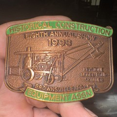 Historical Construction Equipment Show Belt Buckle Limited Edition Embossed 1993