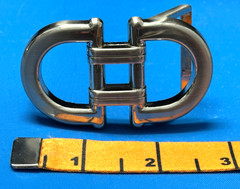 Silver Tone Metallic Double D-ring Belt Buckle ONLY for Men&rsquo;s Belt