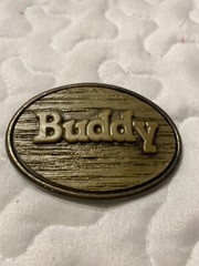 Vintage BUDDY Belt Buckle By Oden – Made In USA – 2-3/4”x 2”