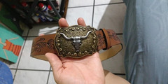 Vintage Western Cowboy Belt – Retro Buckle Printed Belt for Men & Women