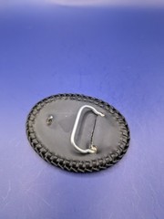 Water Snake Back Cut Snakeskin Hand laced Belt Buckle made in USA